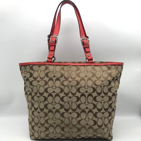 Coach Hamptons Beige Signature Canvas Book Tote Bag - Picture 2 of 11